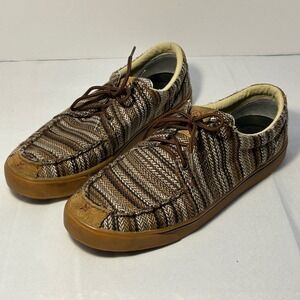 Twisted X Men's MHYC014 Loafers‎ Shoes Moc Toe Textile Upper Brown Size 10.5